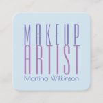 Makeup artist giant text letters cover square business card