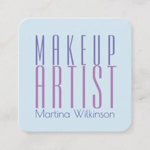 Makeup artist giant text letters cover square business card