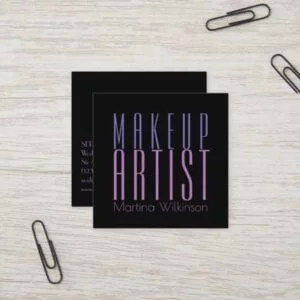 Makeup artist giant text letters cover square business card