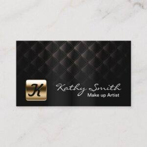 Makeup Artist Luxury Black & Gold Elegant Business Card