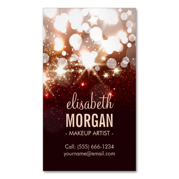 Makeup Artist - Modern Glitter Sparkle Magnetic Business Card