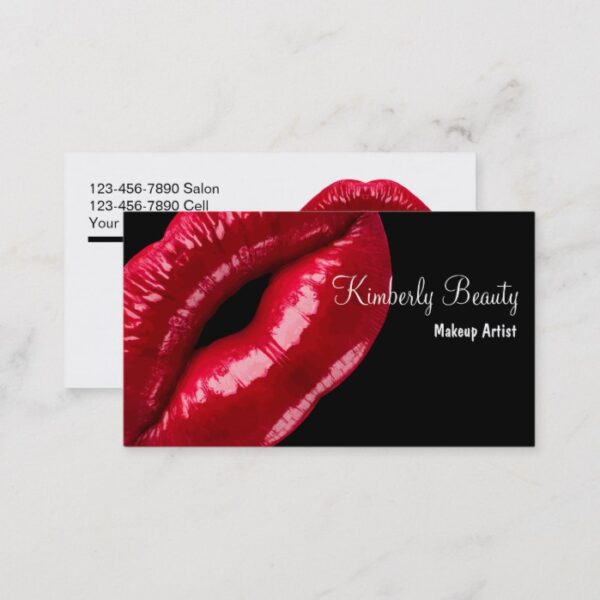 Makeup Artist Red Lips Business Card