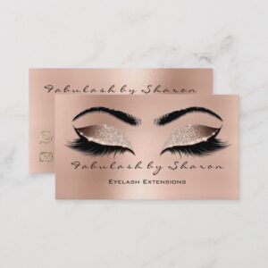 Makeup Eyebrow Lashes Glitter Diamond Pink Browns Business Card