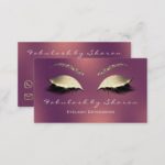 Makeup Eyebrow Lashes Glitter Green Copper Rose Business Card