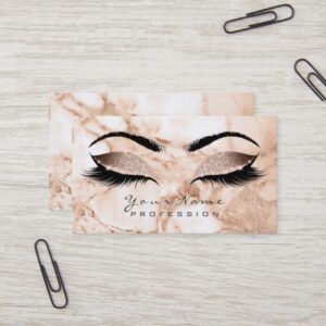 Makeup Eyes Lashes Glitter Rose Marble Eyebrow Lux Business Card