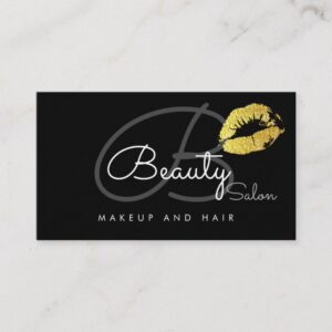 makeup lips salon-card . beauty salon monogram business card