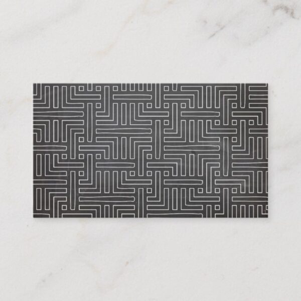 MAZE DRAWING in WHITE on BLACK CHALKBOARD Business Card