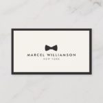 Men’s Classic Bow Tie Logo Black/Ivory Business Card
