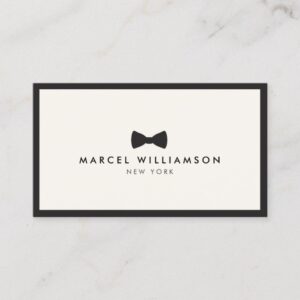 Men's Classic Bow Tie Logo Black/Ivory Business Card