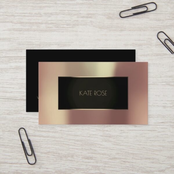 Metallic Rose Gold Black Champaign Frame Vip Business Card