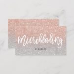 Microblading elegant typography silver rose gold business card