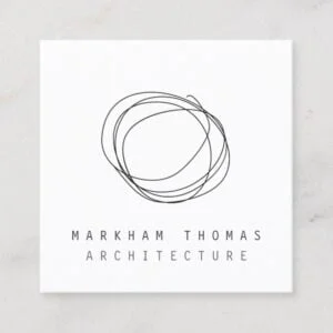 Minimal and Modern Designer Scribble Logo Square Business Card