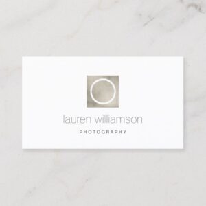 Minimal Circle Camera Lens Photography Logo Business Card