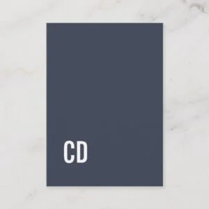 Minimal Elegant Blue White Monogram Consultant Business Card