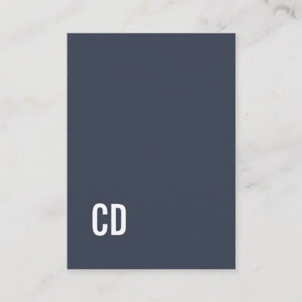 Minimal Elegant Blue White Monogram Consultant Business Card