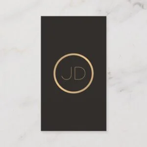 Minimal Elegant Grey Faux Gold Monogram Attorney Business Card