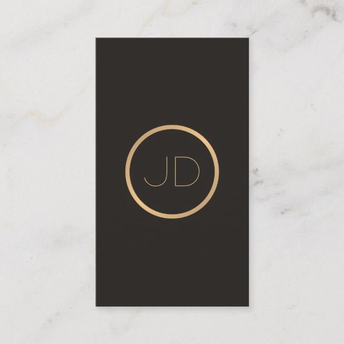 Minimal Elegant Grey Faux Gold Monogram Attorney Business Card