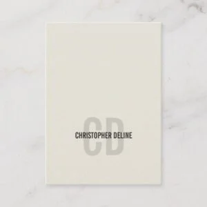 Minimal Elegant Old White Monogram Consultant Business Card