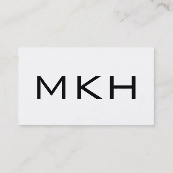 Minimalist black and white modern business card