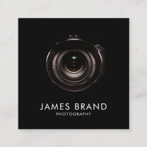 Minimalist Black and White Photography Square Business Card