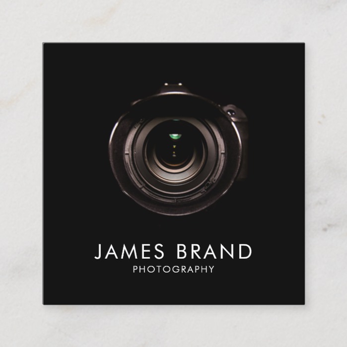 Minimalist Black and White Photography Square Business Card