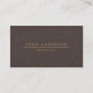 Minimalist Brown Kraft Paper Masculine Business Card