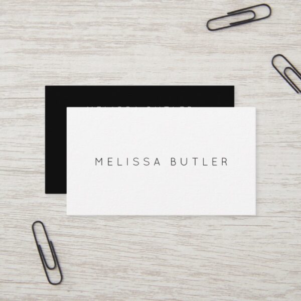 Minimalist Chic Black and White Business Card