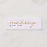 Minimalist Chic Gold White Makeup Artist Mini Business Card