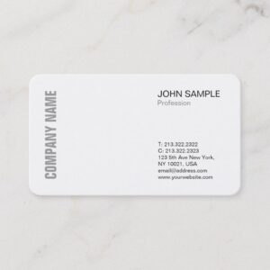 Minimalist Chic Modern Professional  Design White Business Card