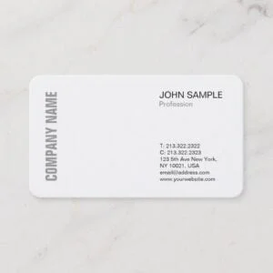 Minimalist Chic Modern Professional  Design White Business Card