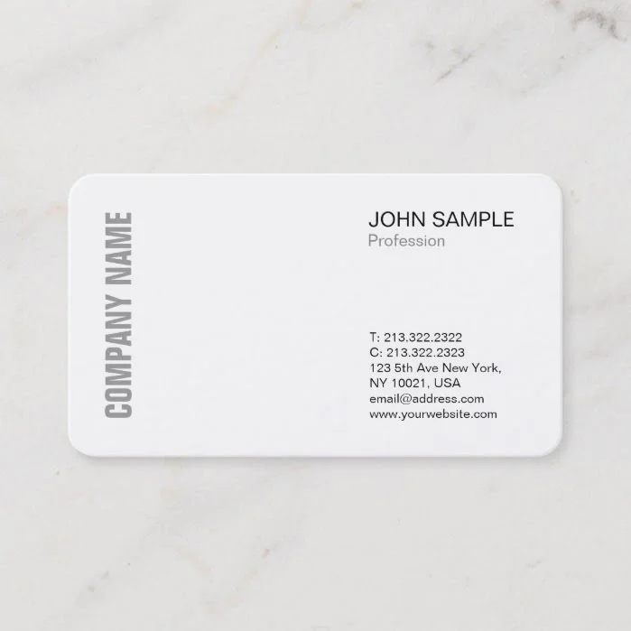 Minimalist Chic Modern Professional  Design White Business Card