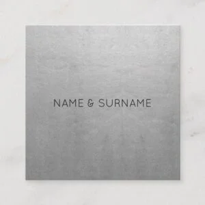 Minimalist Chic Modern Silver Square Business Card