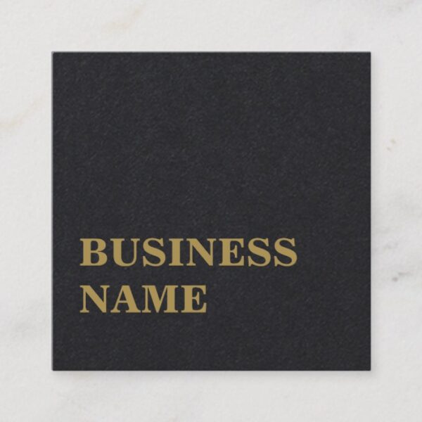 Minimalist Elegant Black Faux Gold Bold Consultant Square Business Card