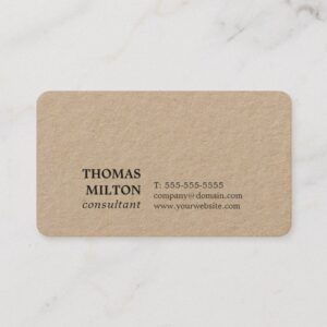 Minimalist Elegant Kraft Paper Consultant Business Card