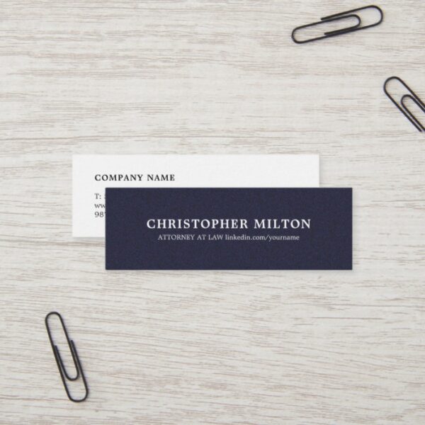 Minimalist Elegant Texture Blue Consultant Mini Business Card
