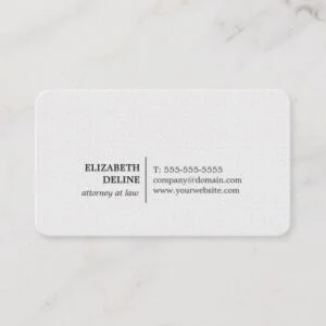 Minimalist Elegant Texture White Attorney at law Business Card