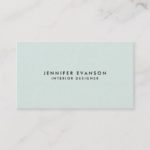 Minimalist Mint Green Modern and Professional Business Card