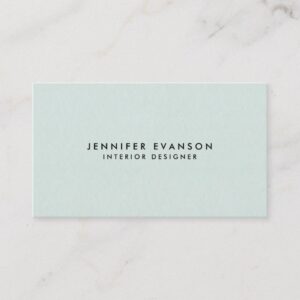 Minimalist Mint Green Modern and Professional Business Card