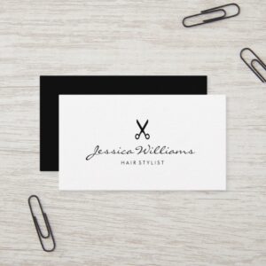 Minimalist Modern Chic Hair Stylist Scissor Business Card