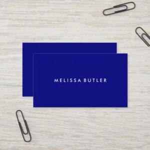 Minimalist Modern Navy Blue Business Card