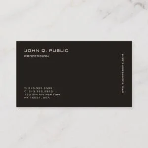 Minimalist Modern Professional Black White Simple Business Card
