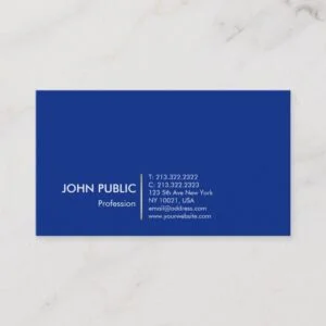 Minimalist Modern Professional Design Blue Gold Business Card