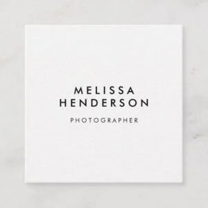 Minimalist Modern QR Code Square Business Card
