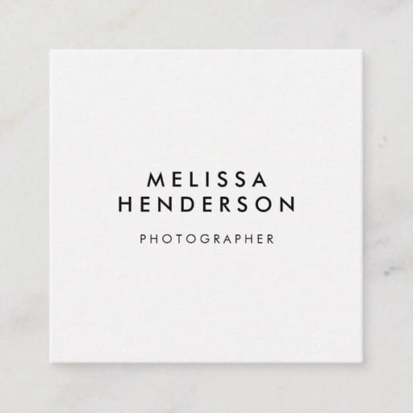Minimalist Modern QR Code Square Business Card