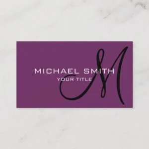 Minimalist Professional Byzantium Monogram Business Card