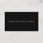 Minimalist Professional Elegant Black Business Card