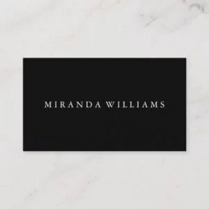 Minimalist Professional Elegant Black Business Card