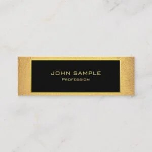 Minimalist Professional Modern Black and Gold Mini Business Card