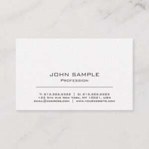 Minimalist Professional Modern White and Grey Business Card