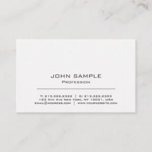 Minimalist Professional Modern White and Grey Business Card